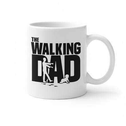 The Walking Dad Witte Mok 330ml – Grappig Zombie Vader Design Cadeau voor Vaders
