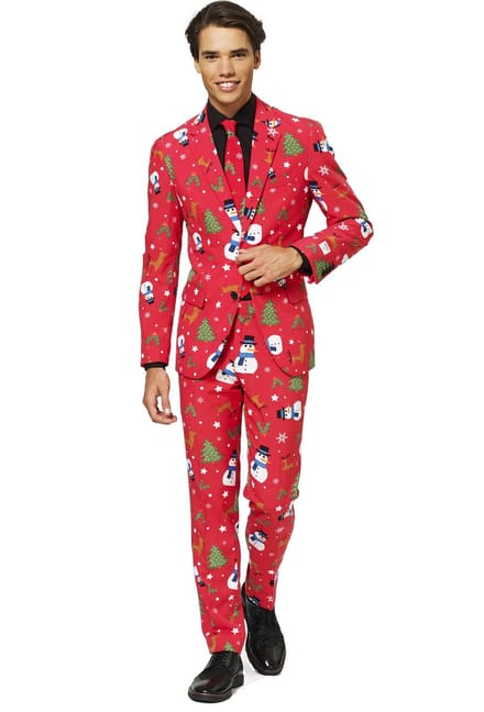 OppoSuits Christmaster - Heren Kerst Kostuum - Rood - Kerstpak - Maat 54