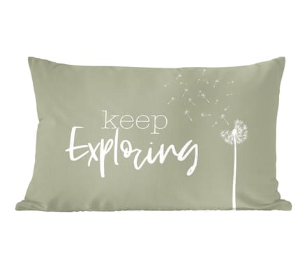 Sierkussens - Kussentjes Woonkamer - 60x40 cm - Spreuken - Quotes - Keep exploring - Reizen