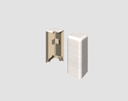 EGGER buitenhoekelement voor 6 cm plinten KUBUS Eiken wit