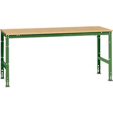 Manuflex werktafel UNIVERSAL Standaard, 2000 x 1000 mm, multiplex natuur, resedagroen