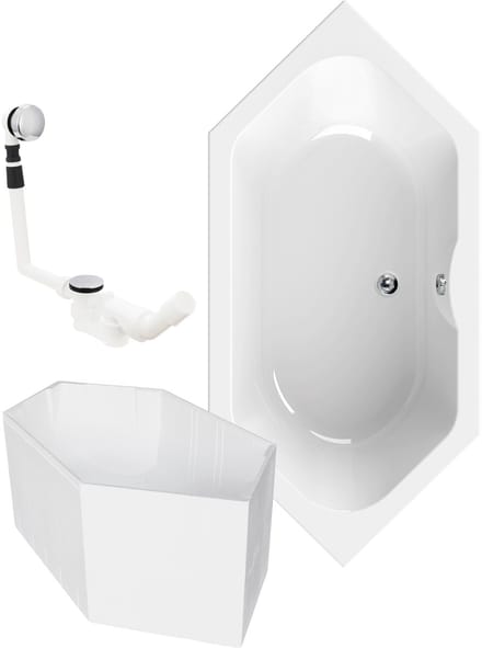 Calmwaters Exclusive - Badkuip - 190 x 90 cm - Set badkuipdragers
