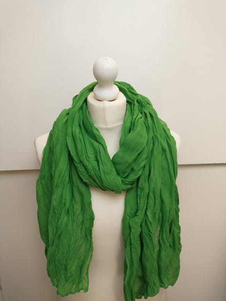Lange dames sjaal Catharina effen motief smaragdgroen