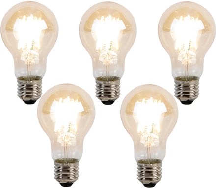 LUEDD Set van 5 E27 dimbaar in kelvin LED lamp A60 goldline 8W 806 lm 2000-2700K