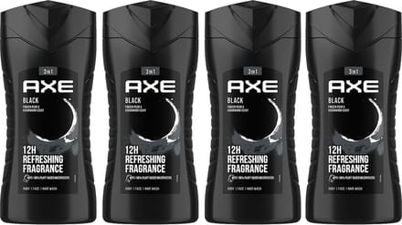 Axe Showergel Black - Douchegel - 4 x 250 ml Voordeelverpakking