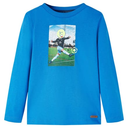 vidaXL - Kindershirt - met - lange - mouwen - 140 - kobaltblauw