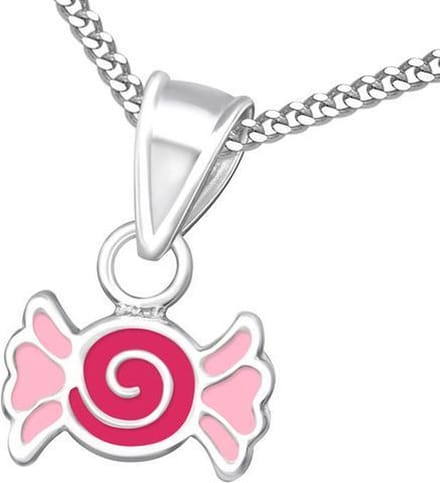 Amanto Kids Ketting Chay - 925 Zilver E-Coating - Snoepje - 10x7mm - 38cm