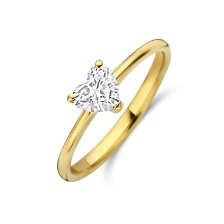 14K Geelgouden Hart Ring met Lab Grown Diamant 0.50 ct 4035251 – F VS