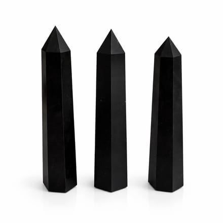 Gemstone Six Face Obelisk Point approx 17cm - Black Tourmaline
