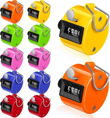 Handmatige Teller - Clicker Teller - Activiteit Tellen - Mechanisch Werking - 12 Stuks - Meerdere Kleuren