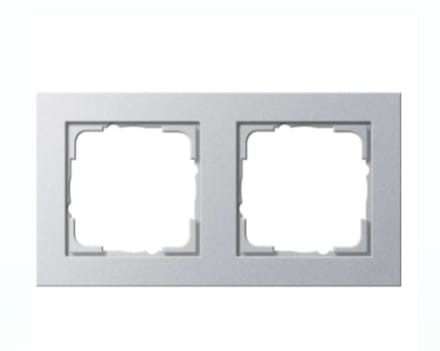 Gira E2 Afdekraam 2-voudig - Aluminium mat (System 55) - Schakelmateriaal - 021225