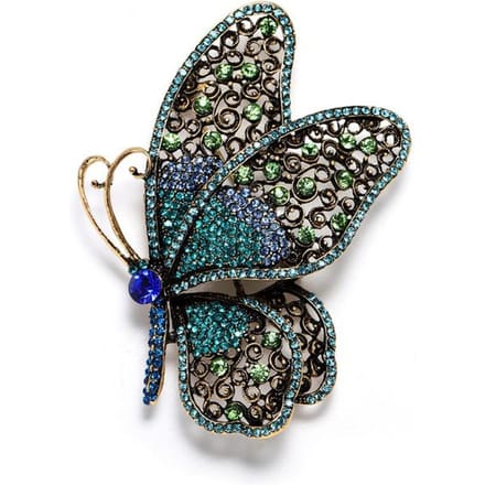 Creatieve Strass Vlinder Broche Dames Temperament Mode Jas Speld Accessoires Overdreven Speld Sieraden Accessoires gray