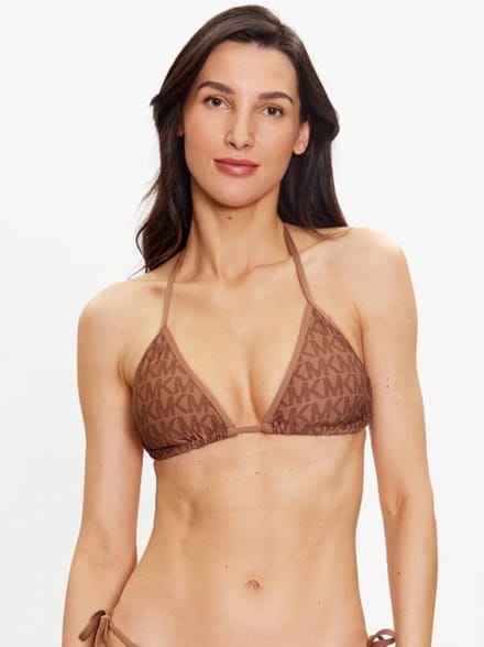 Michael Kors Signature Logo Triangle Bikini Top 220 Husk S