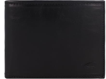 camel active Leren Portemonnee Wood Horizontal Wallet Black Zwart