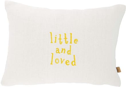 Zusss Kussen Little And Loved 35X25cm - 100% Katoen - Off White / Oker - 35X25cm