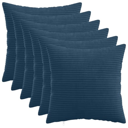 vidaXL - Kussensloop - 6 - pcs - HEERLEN - Marineblauw - 30 - x - 30 - cm - corduroy