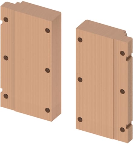TECE TECEprofil Houten platenset voor opname van opklapbare steungrepen, 9042008
