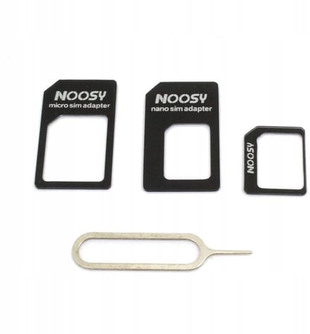 Noosy Serie - Simkaartadapter - 3-in-1 - Zwart - Inclusief Kluczyk