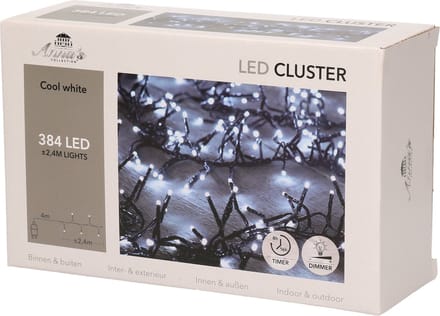 Anna's Collection Kerstverlichting - helder wit - 384 lampjes - 2,4M - timer - voor binnen en buiten