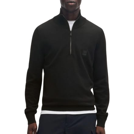 BOSS Kanobix Half Zip Trui Zwart - Maat L - Heren - Quarter zip