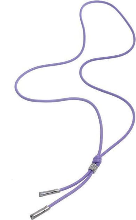 Behave Lange ketting van waxkoord 90 cm lengte, kristal glassteen