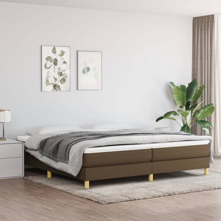 vidaXL - Boxspring - bed - stof - donkerbruin - 200x200 - cm