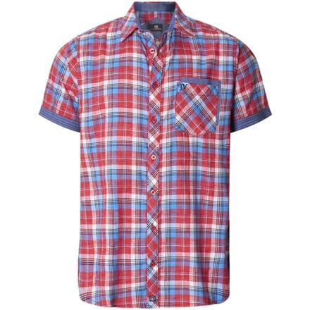 Jan Vanderstorm herren Overhemd Met Korte Mouwen - 47/48 - rood - Plus Size