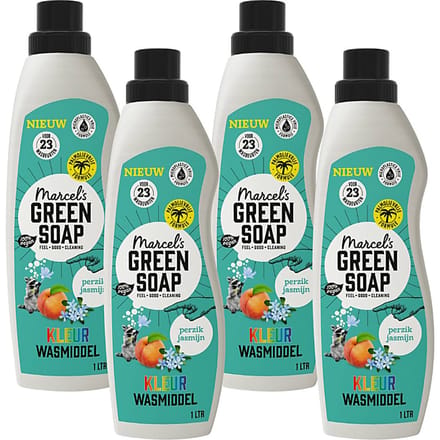 Marcel's Green Soap Kleur Wasmiddel Perzik & Jasmijn Multipack x4
