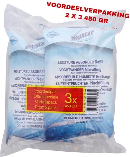 Vochtvanger navulling - - Navulzak - Voordeelverpakking - 6 x 450 gr
