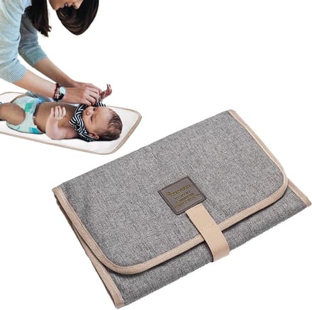 Aankleedkussen Baby - Verschoonmat - Luier Wisselen - Waterdicht Drielaags - 31x21cm - Grijs