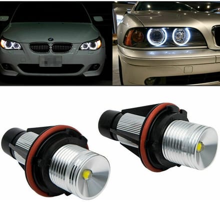 Mmgoqqt - Opladelbare Auto Koplampen - 2 Stuks - Wit - Voor BMW Angel Eye E39 E60 - 5W LED Dagschijnlicht Met Decoding