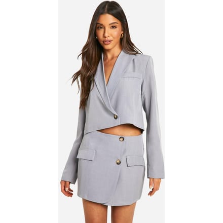 boohoo Dames Marl Wrap Front Micro Mini Rok | Grijze Mergel | Maat: 34