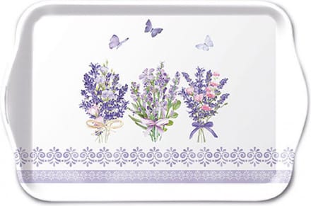 Tray melamine 13x21 cm Lovely lavender white
