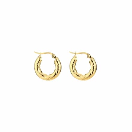Bijoutheek Oorringen Engraved 5mm Dik Gold