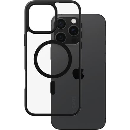 CARE by PanzerGlass Flagship Case - Transparant Urban Combat w. - Zwart Frame & MagSafe iPhone 16 Pro Max