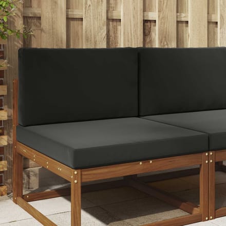 vidaXL - Buitenbankkussen - Polyester - Zwart - 80 - x - 80 - cm