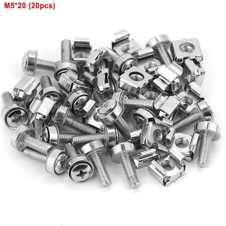 20 stuks set Netwerkkast Rack Schroeven & Kooi Moeren Assortiment Kit M5*20