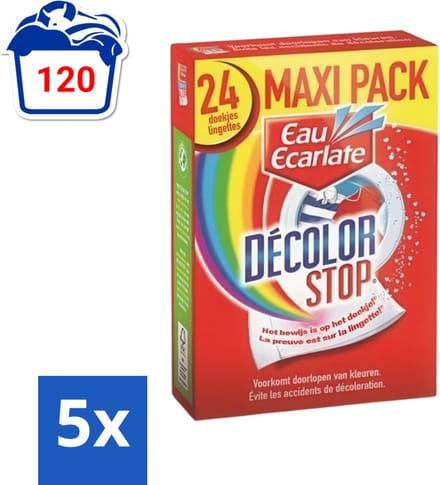 Eau Ecarlate - DÉcolor Stop Doekjes - 24 stuks per verpakking - Bulkverpakking - 5 stuks