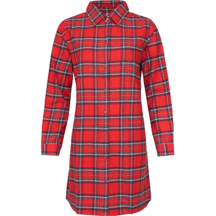 By Louise Dames Pyjama Nachthemd Flanel Geruit Rood - Maat S