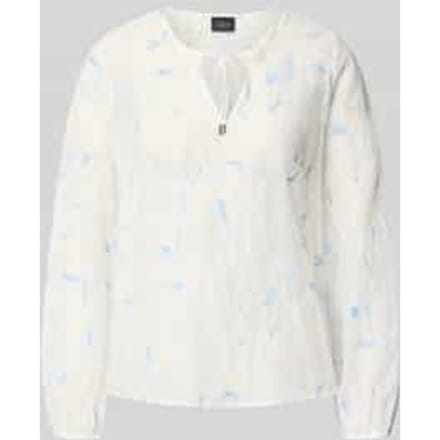 regular fit blouse met lange mouwen met gebloemd borduursel