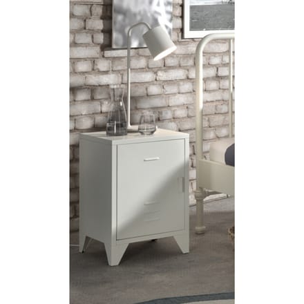 LUCEVI - Bronxx bed + Nachtkastje - Wit - 90x200 cm