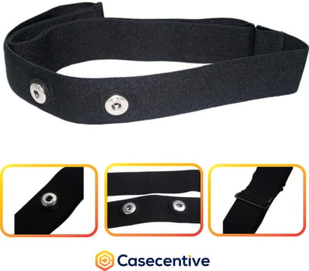 Casecentive Universele Borstband geschikt voor Wahoo TICKR / Polar / Garmin zwart