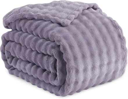 Deken Plaid 150 x 200 in Violet en Grijs