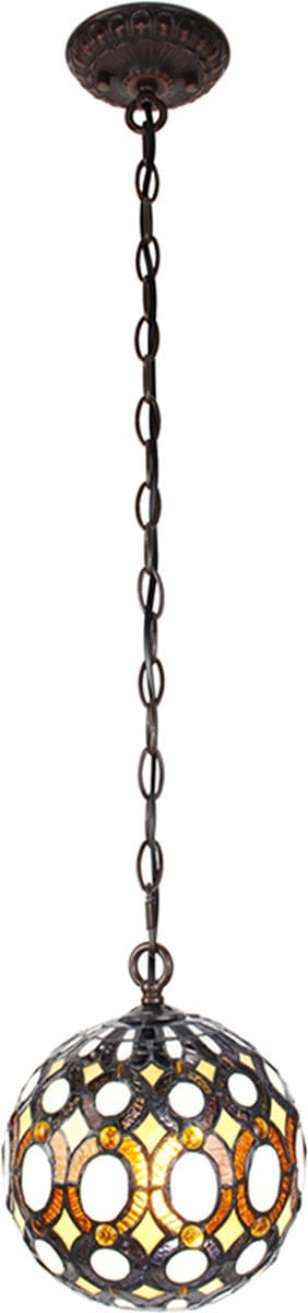 Lumilamp Hanglamp Tiffany Ø 20x116 cm Geel Metaal