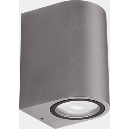 LEDS-C4 LED buiten wandlamp Eko Single, grijs, breedte 7 cm, aluminium