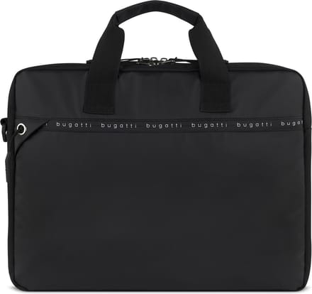 bugatti Laptoptas Schoudertas met laptopvak Blanc DeLight Briefcase Black Zwart