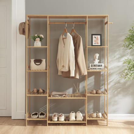 Kledingkast Ilomantsi bamboe open kast 165x122x35 cm