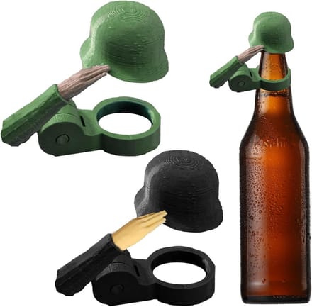 Grappige Bierhelm Flessendop Houder Soldaat Salute Stijl - Set van 2 Herbruikbare Doppen