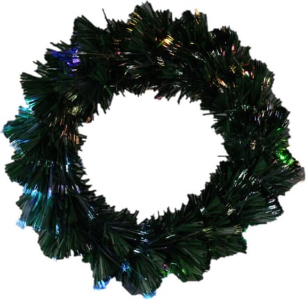 Christmas Decorations Fiber optic kerstkrans - gekleurde knipperende LED lampjes - D50 cm