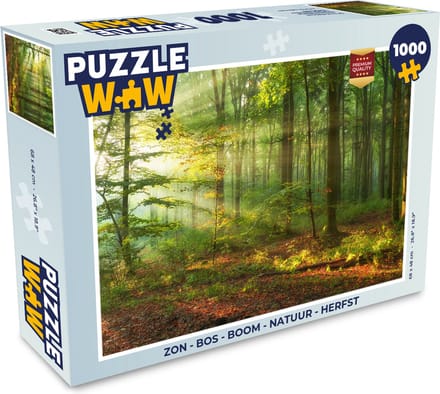 Puzzel Zon - Bos - Bomen - Natuur - Herfst - Legpuzzel - Puzzel 1000 stukjes volwassenen